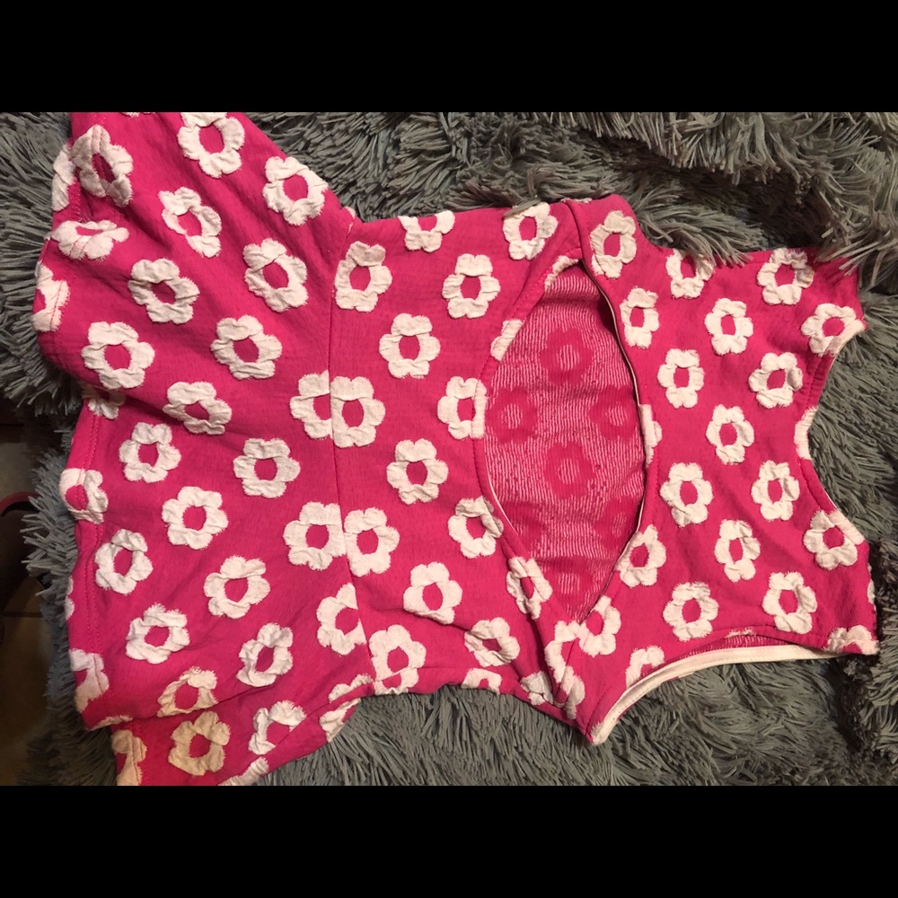 Pink flower blouse